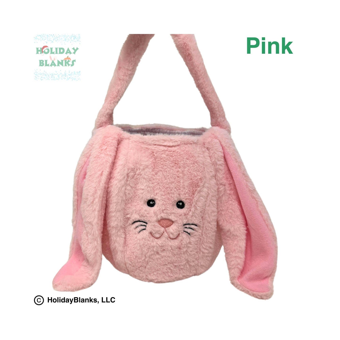 Furry Bunny Easter Egg Candy Basket Embroidery Blanks