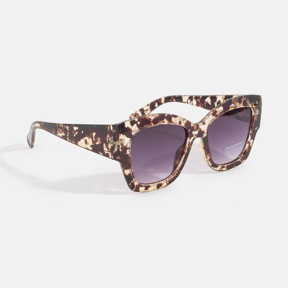 Chunky Square Cat Eye Sunglasses With Thick Frame