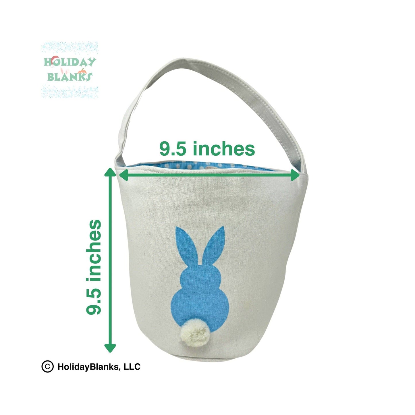Easter Basket Bucket Embroidery Blank with printed bunny, fu