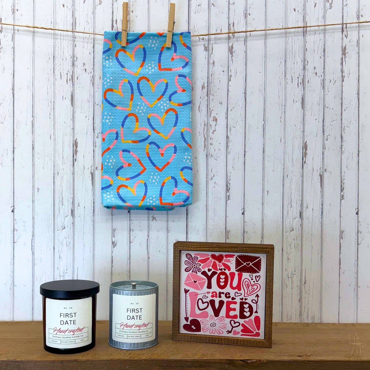 First Date Valentines Day Farmhouse Candles - Spring Decor