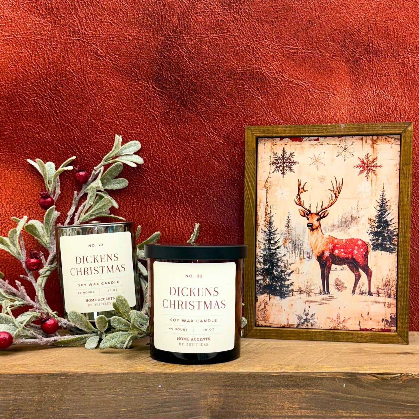 Dickens Christmas Vintage Farmhouse Candles - Holiday Decor