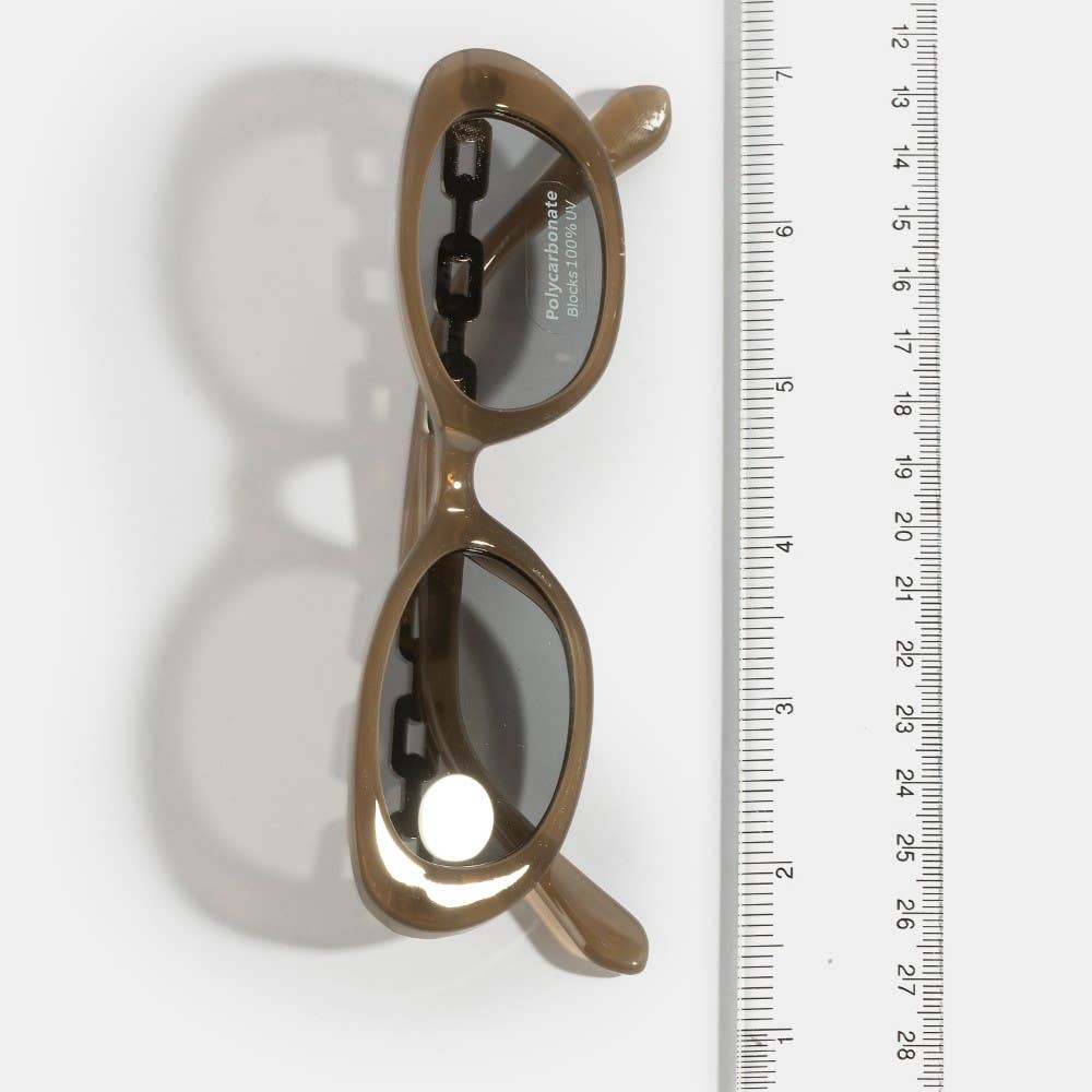 Retro Oval Sunglasses With Chunky Bold Frame