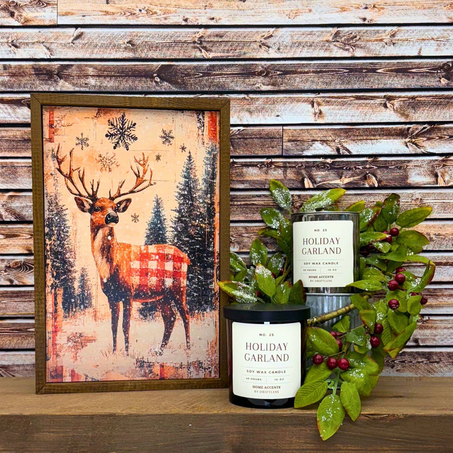 Holiday Garland Vintage Holiday Candles - Christmas Decor