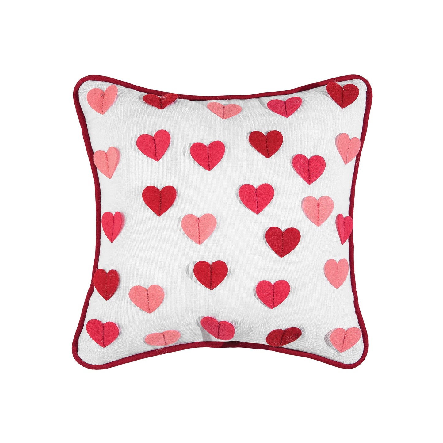Valentine's Day Pink & Red Heart Throw Pillow