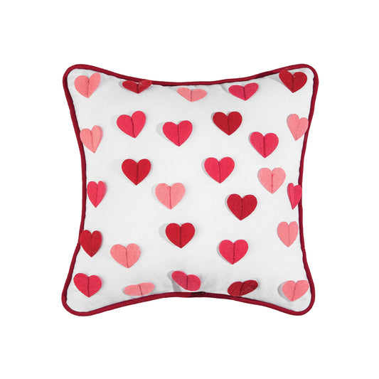 Valentine's Day Pink & Red Heart Throw Pillow