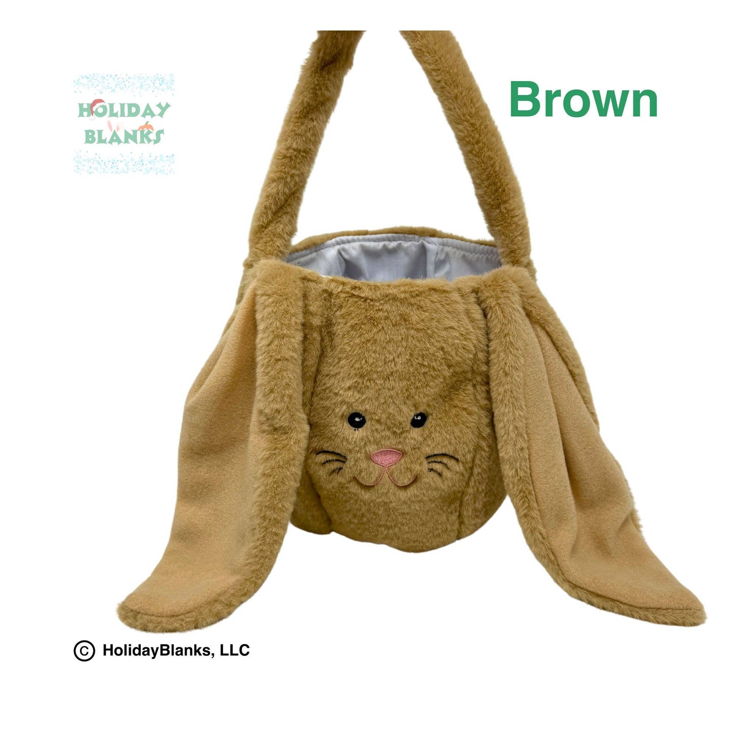 Furry Bunny Easter Egg Candy Basket Embroidery Blanks