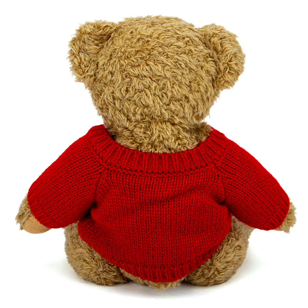 12″ Valentine Oatmeal Bear | Plush Bear with Heart Sweater