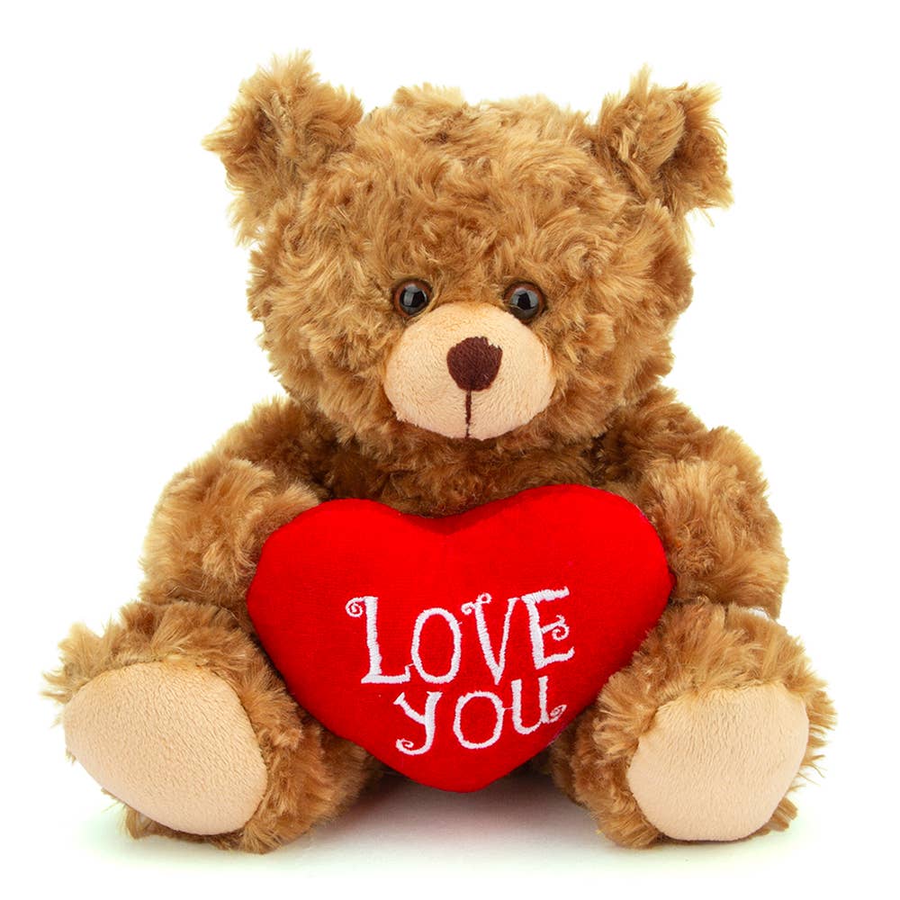 6" & 9" Valentine Teddy Bear with a Message on Holding Heart