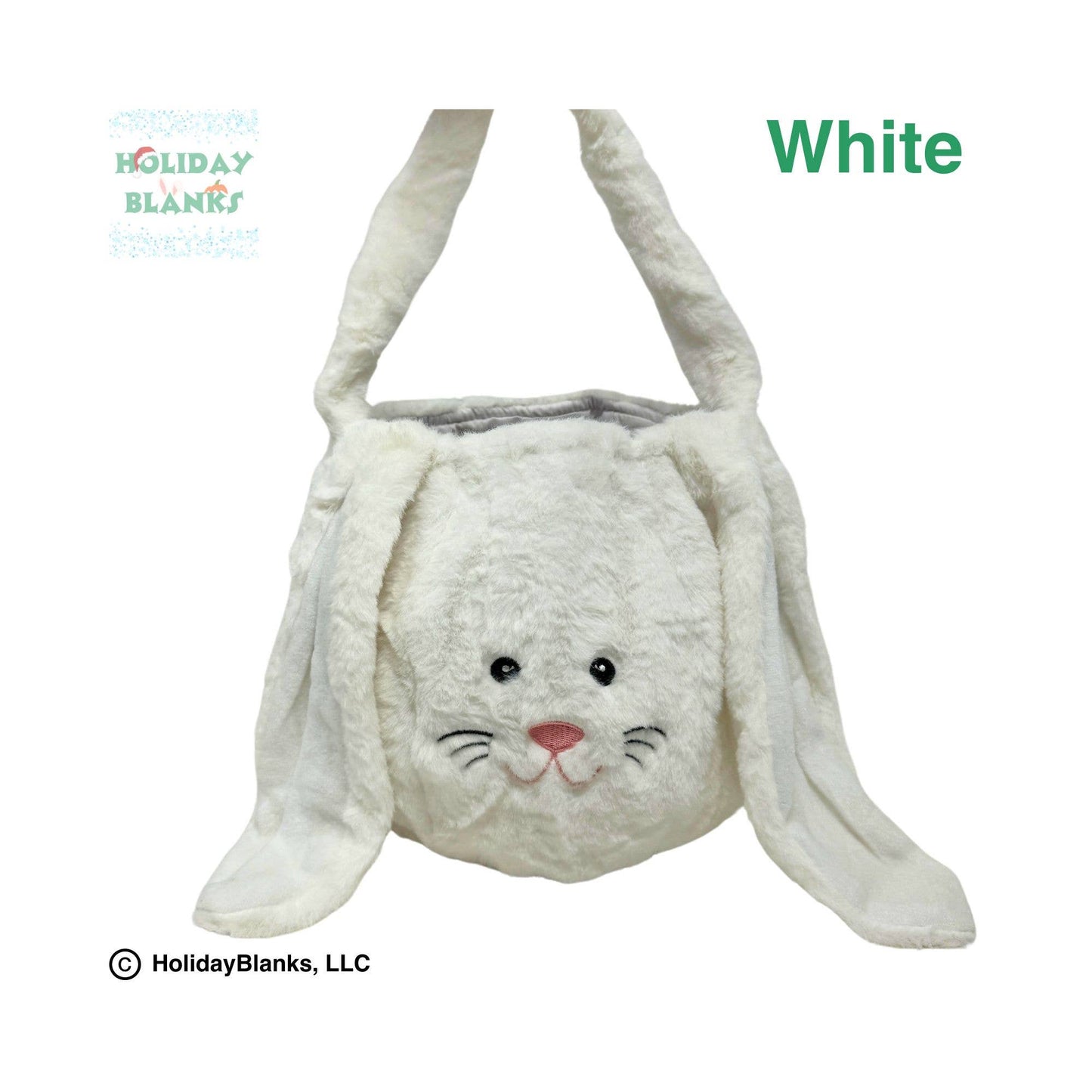 Furry Bunny Easter Egg Candy Basket Embroidery Blanks