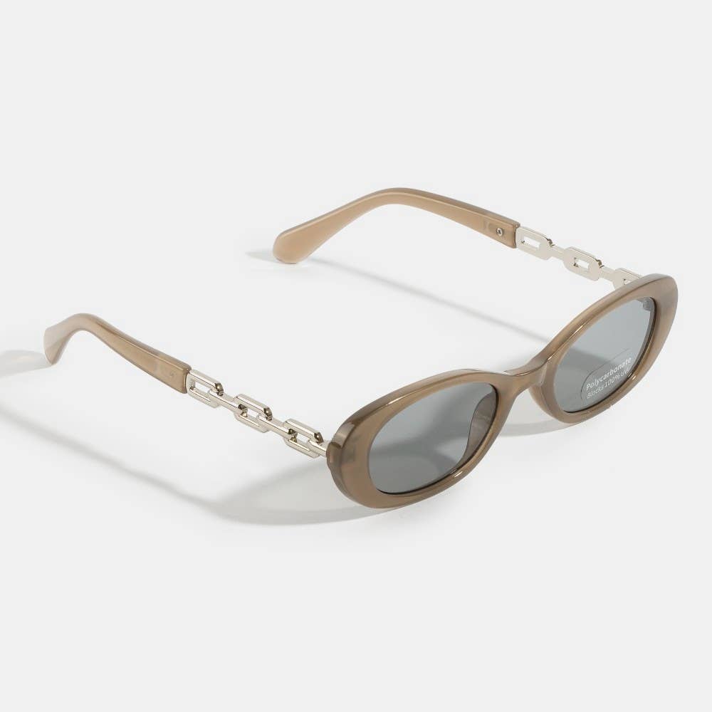 Retro Oval Sunglasses With Chunky Bold Frame