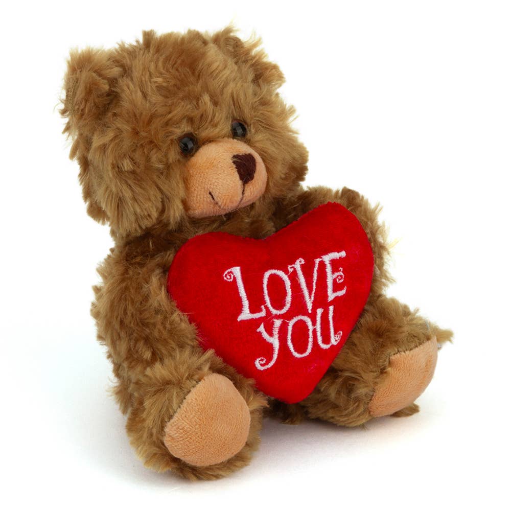 6" & 9" Valentine Teddy Bear with a Message on Holding Heart
